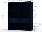 Oulu 2-Piece Open Sectional Wardrobe - Midnight Blue