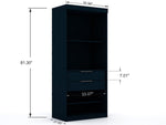 Oulu 3-Piece Open Sectional Wardrobe - Midnight Blue