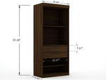 Oulu 3-Piece Open Sectional Wardrobe - Brown