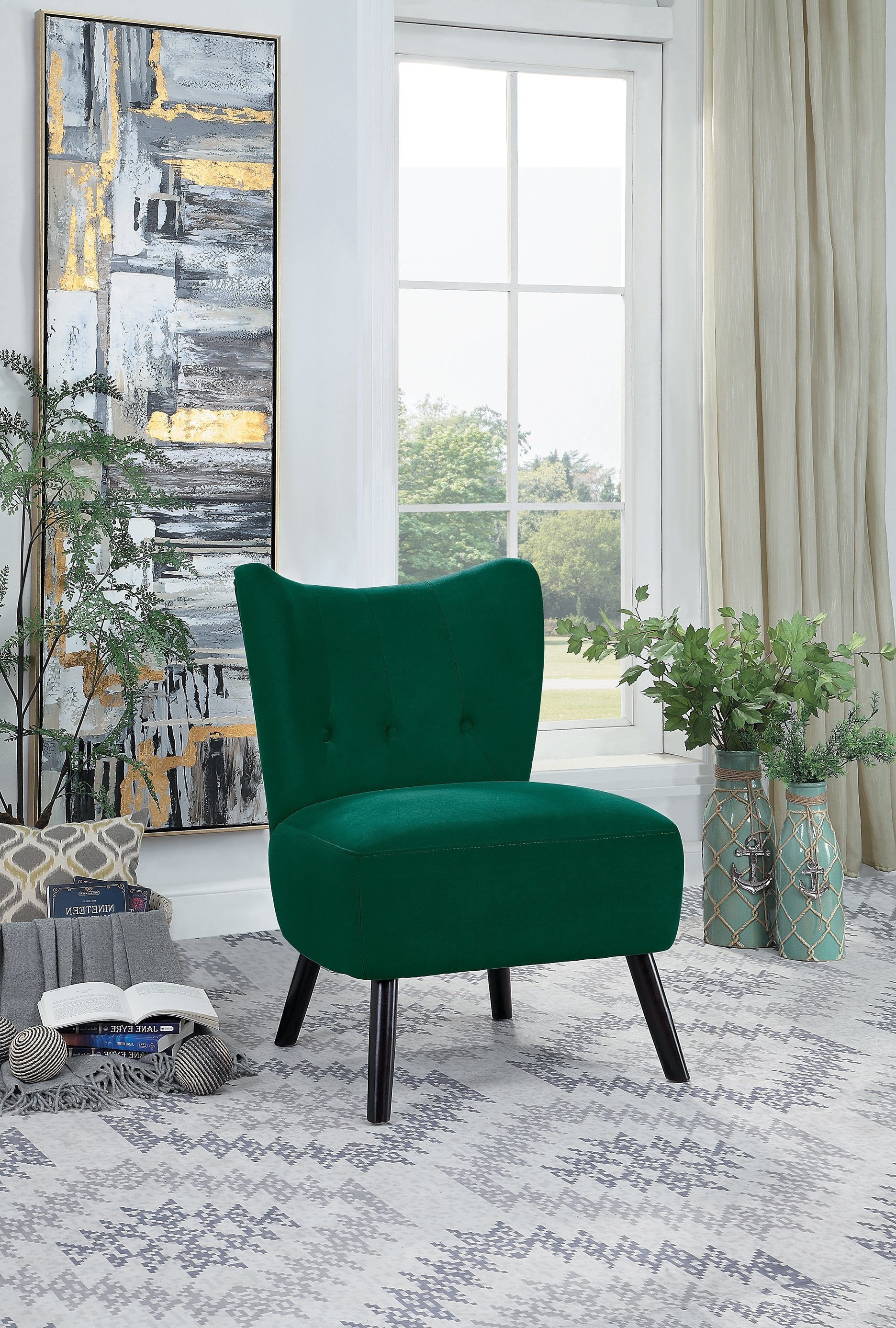 Mimi Accent Chair - Green Velvet