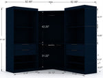 Oulu Semi-Open 3-Piece Modular Corner Wardrobe - Midnight Blue
