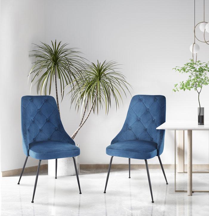 Plumeria Side Chair - Blue, Black