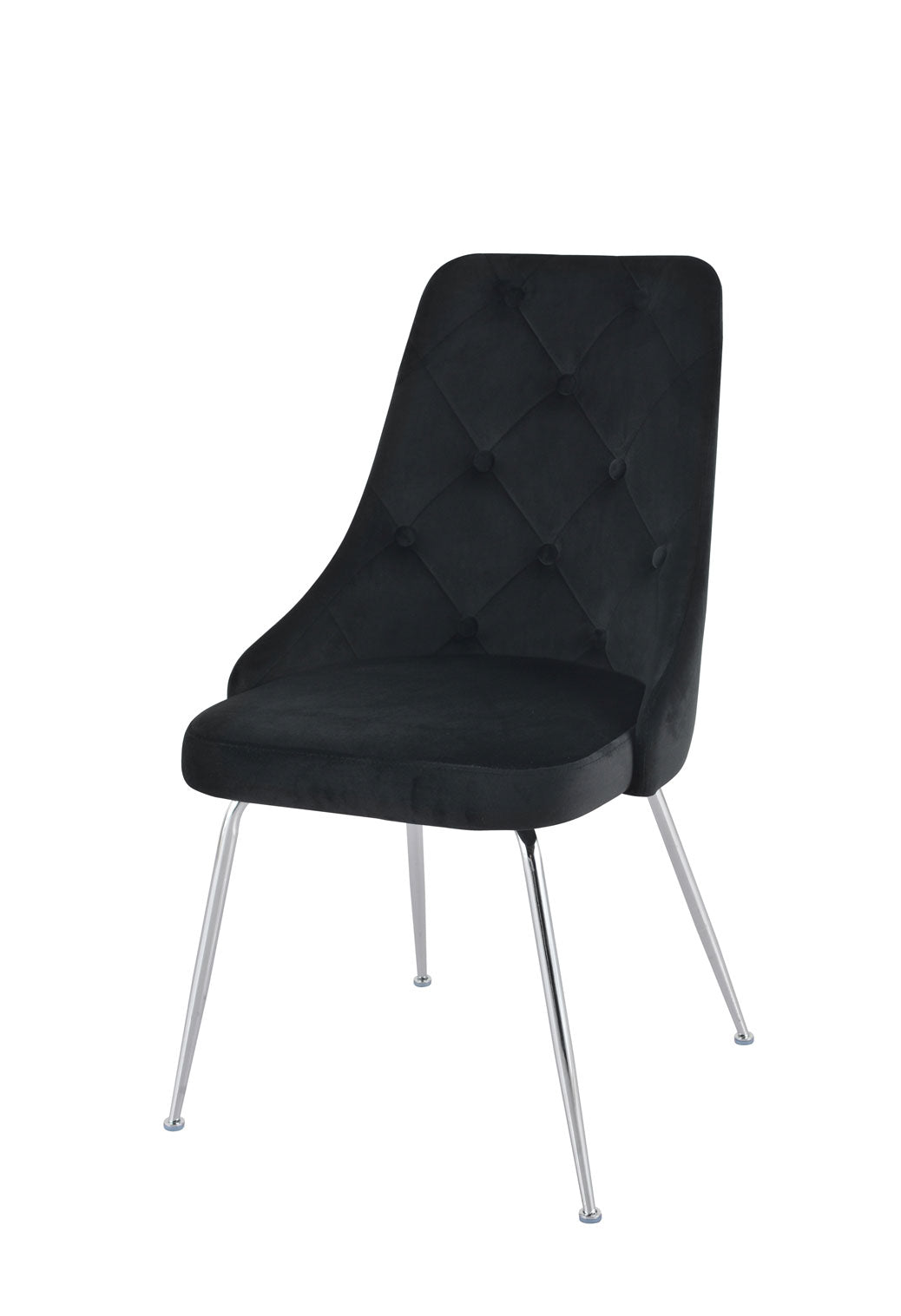 Plumeria Side Chair - Black, Chrome