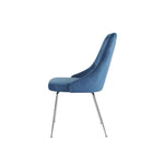 Plumeria Side Chair - Blue, Chrome