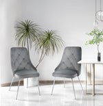 Plumeria Side Chair - Grey, Chrome