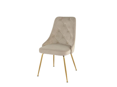 Plumeria Side Chair - Beige, Gold