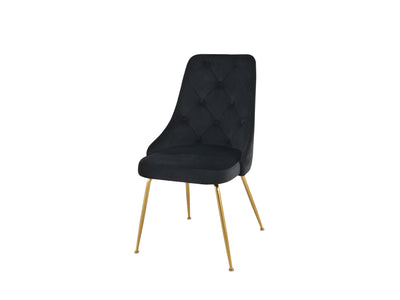 Plumeria Side Chair - Black, Gold