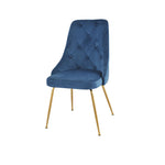 Plumeria Side Chair - Blue, Gold