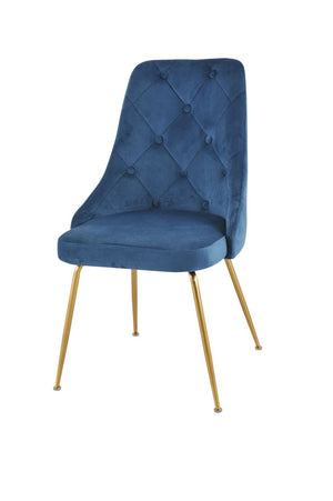 Plumeria Side Chair - Blue, Gold