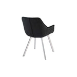 Ayami Dining Arm Chair - Black, Chrome