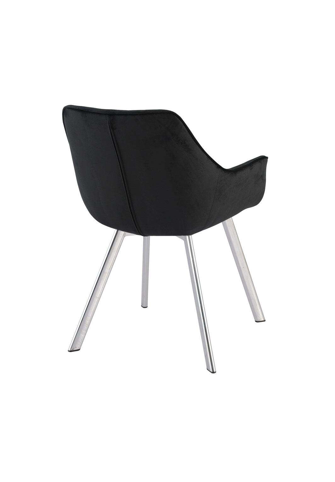 Ayami Dining Arm Chair - Black, Chrome