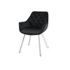 Ayami Dining Arm Chair - Black, Chrome