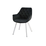 Ayami Dining Arm Chair - Black, Chrome