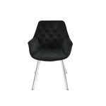 Ayami Dining Arm Chair - Black, Chrome