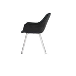 Ayami Dining Arm Chair - Black, Chrome