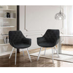 Ayami Dining Arm Chair - Black, Chrome