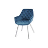 Ayami Dining Arm Chair - Blue, Chrome
