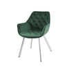 Ayami Dining Arm Chair - Green, Chrome