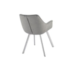 Ayami Dining Arm Chair - Grey, Chrome