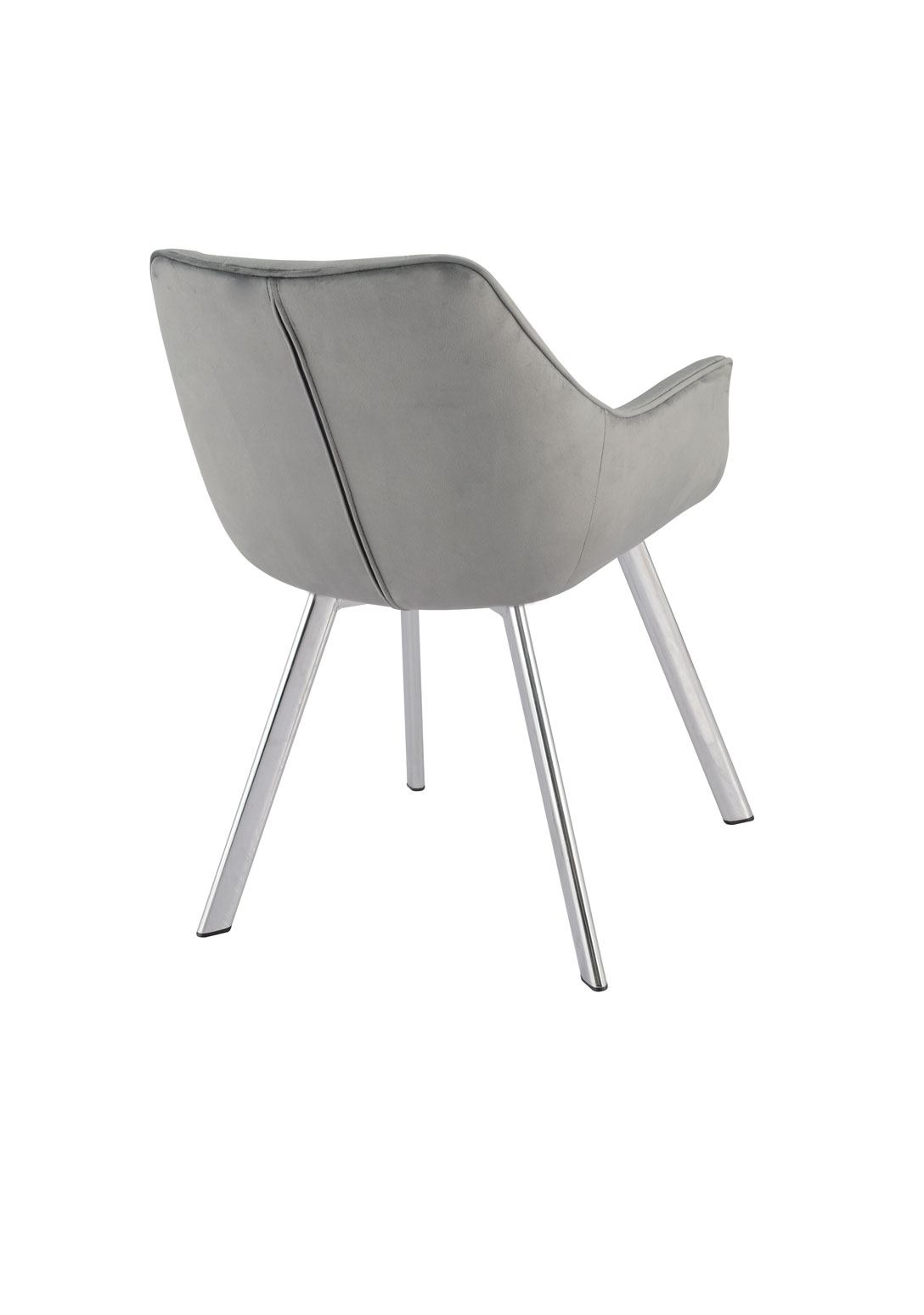Ayami Dining Arm Chair - Grey, Chrome