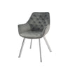 Ayami Dining Arm Chair - Grey, Chrome