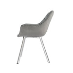 Ayami Dining Arm Chair - Grey, Chrome