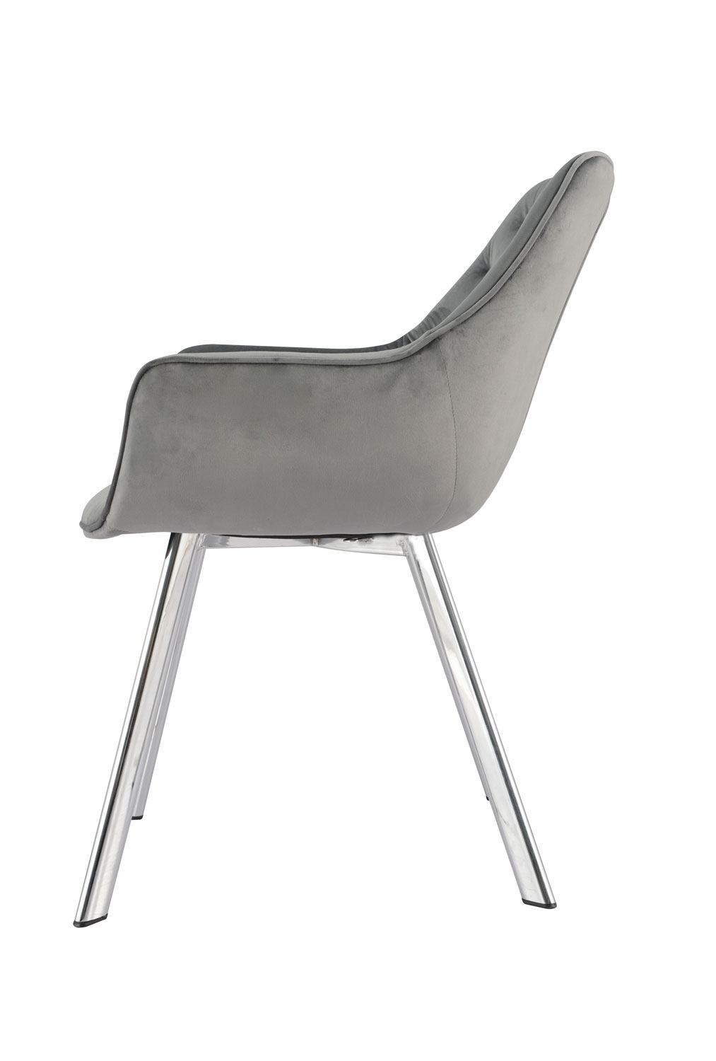 Ayami Dining Arm Chair - Grey, Chrome