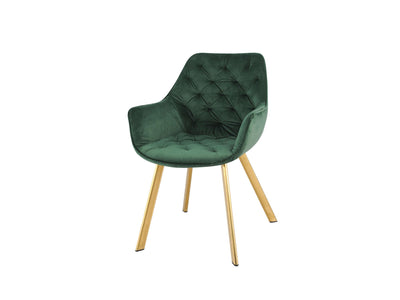 Ayami Dining Arm Chair - Green, Gold