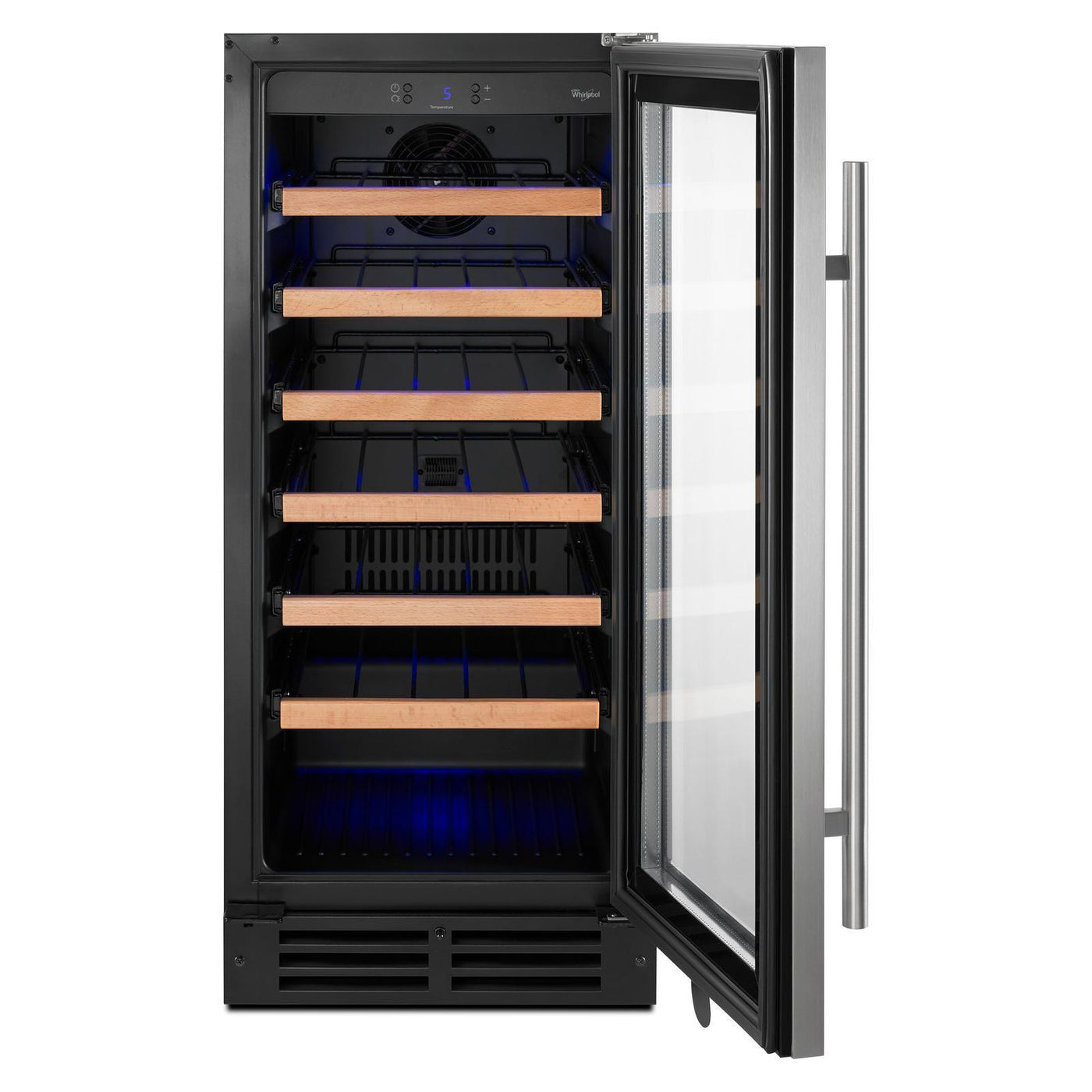 Whirlpool Black-on-Stainless Undercounter Wine Center (7.6 Cu. Ft.) - WUW35X15DS