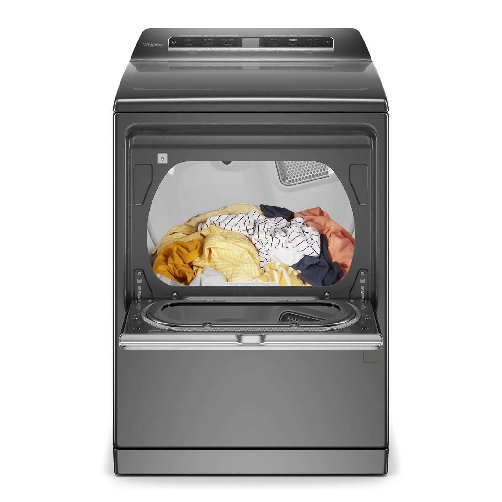 Whirlpool Chrome Shadow Smart Gas Dryer with Steam (7.4 Cu.Ft.) - WGD7120HC
