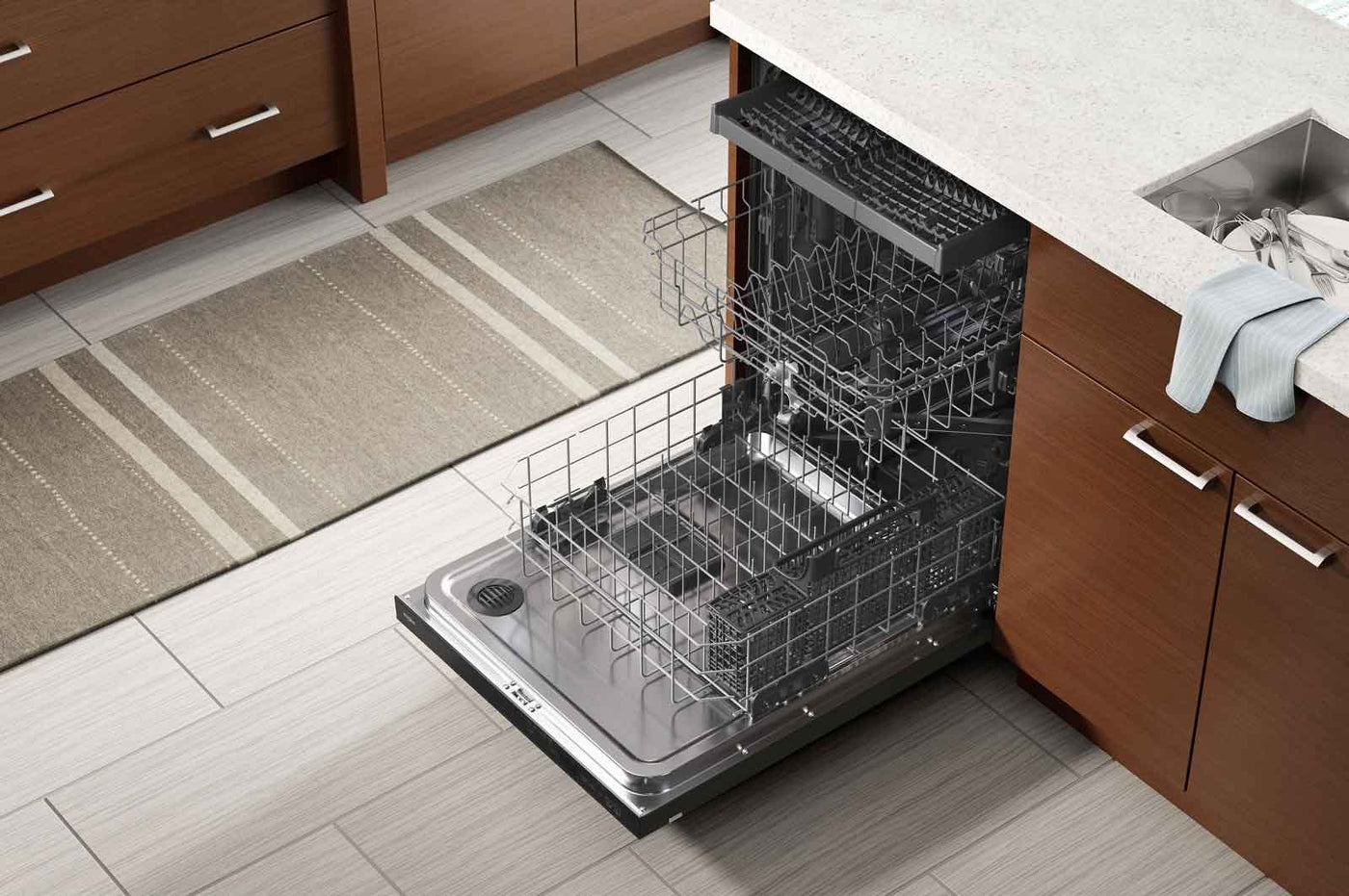 Whirlpool 24" Black Stainless Dishwasher with 3rd Rack (47 dBA) - WDT750SAKV