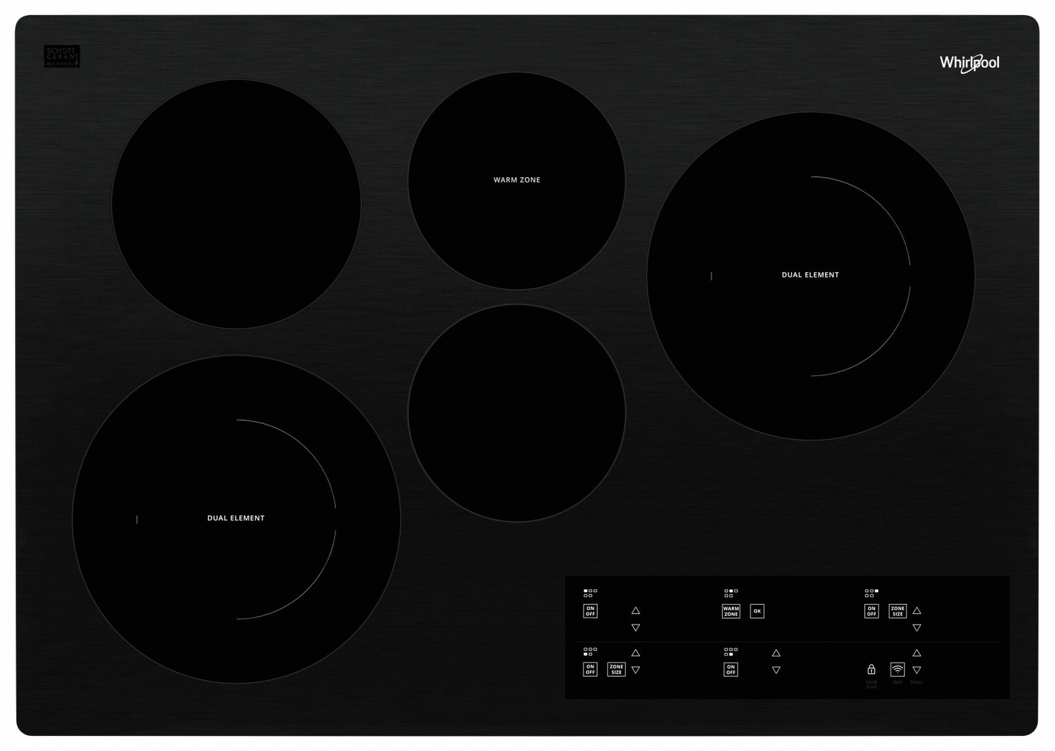 Whirlpool Black 30" Smart Electric Cooktop - WCE97US0HB