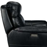 Stallion Leather Dual Power Recliner - Midnight Black