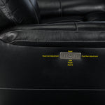 Stallion Leather Dual Power Reclining Loveseat - Midnight Black