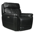 Stallion Leather Dual Power Recliner - Midnight Black