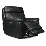 Stallion Leather Dual Power Recliner - Midnight Black