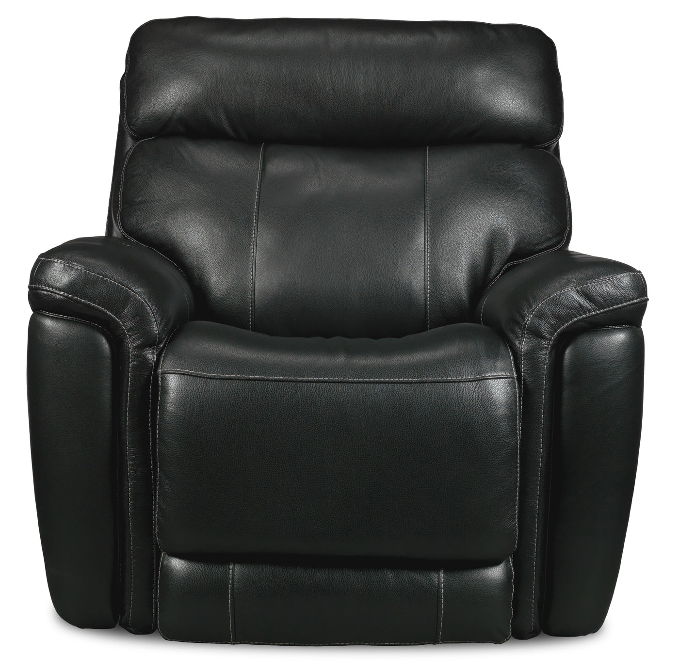 Stallion Leather Dual Power Recliner - Midnight Black