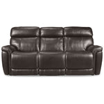 Stallion Leather Dual Power Reclining Sofa - Dark Grey