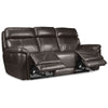 Stallion Leather Dual Power Reclining Sofa - Dark Grey