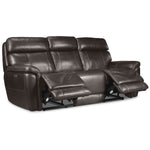 Stallion Leather Dual Power Reclining Sofa, Loveseat and Chair Set - Dark Grey