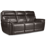 Stallion Leather Dual Power Reclining Sofa - Dark Grey