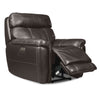 Stallion Leather Dual Power Recliner - Dark Grey