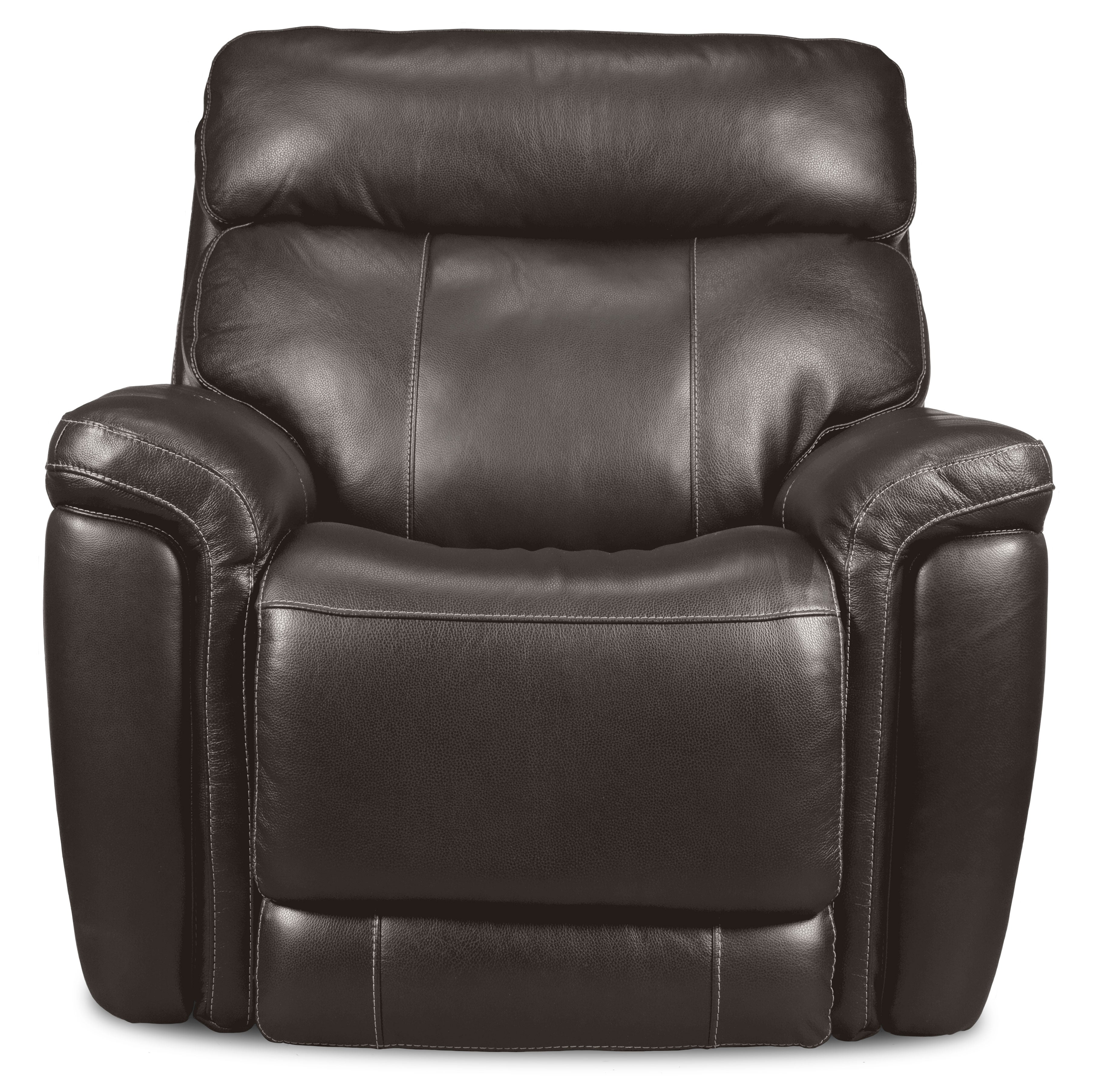 Stallion Leather Dual Power Recliner - Dark Grey
