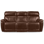 Stallion Leather Dual Power Reclining Sofa - Chestnut