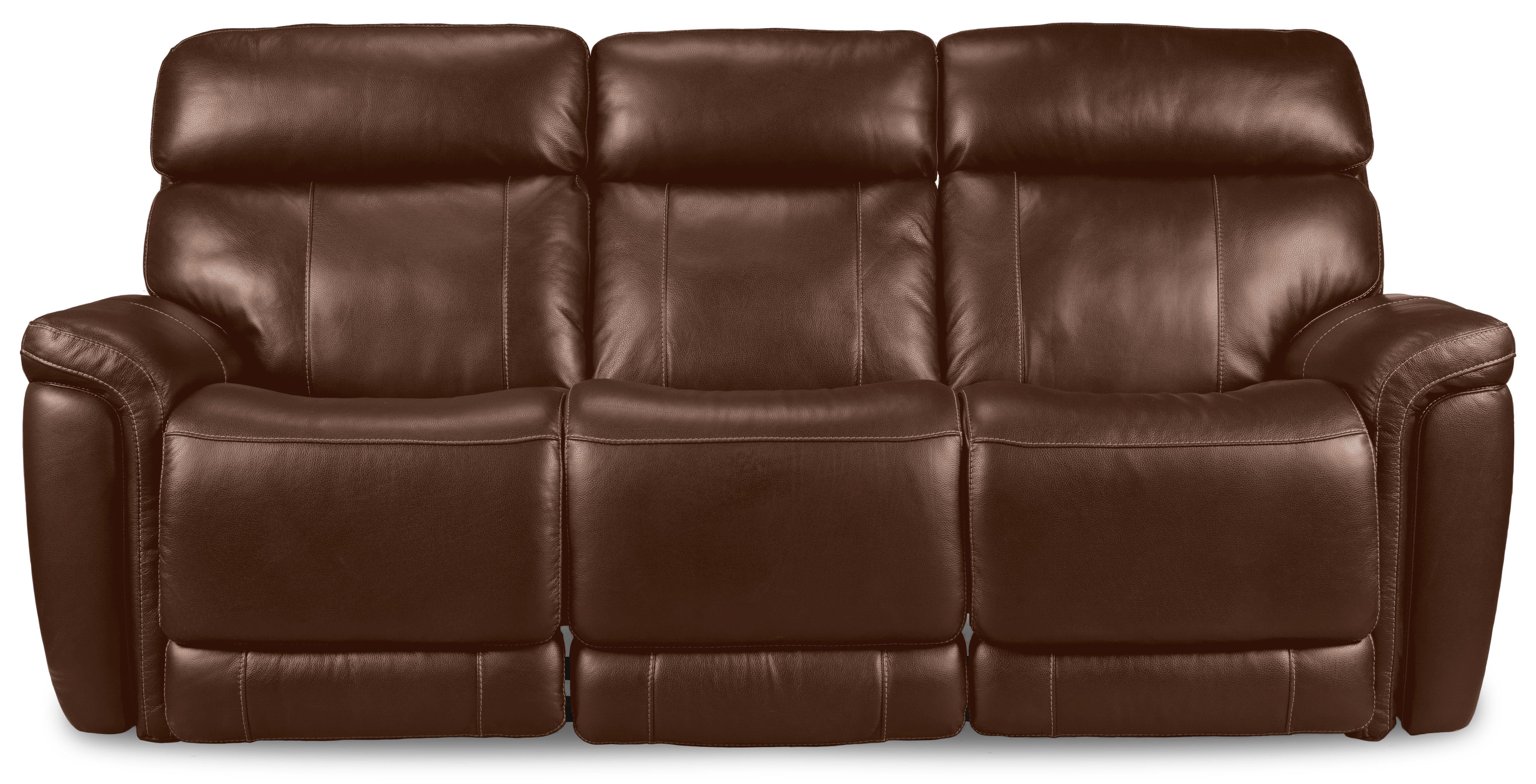 Stallion Leather Dual Power Reclining Sofa - Chestnut