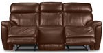 Stallion Leather Dual Power Reclining Sofa - Chestnut