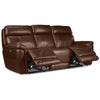 Stallion Leather Dual Power Reclining Sofa - Chestnut