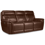 Stallion Leather Dual Power Reclining Sofa, Loveseat and Chair Set - Chestnut