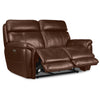 Stallion Leather Dual Power Reclining Loveseat - Chestnut