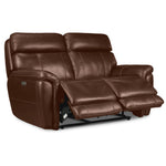 Stallion Leather Dual Power Reclining Sofa, Loveseat and Chair Set - Chestnut